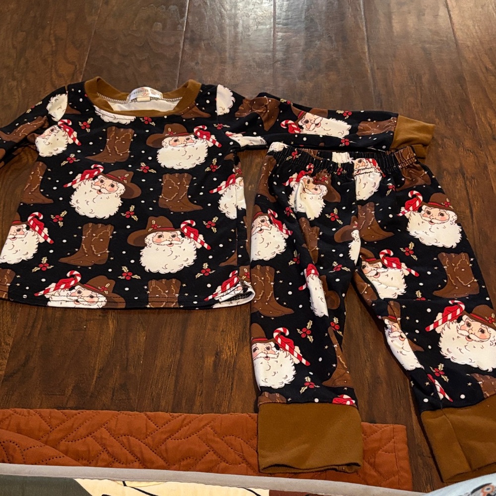 Cowboy Santa Kids Pajama Set